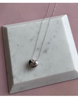 COLLANA CON CUORE BOMBATO GRANDE