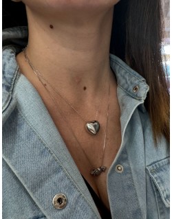 COLLANA CON CUORE BOMBATO GRANDE